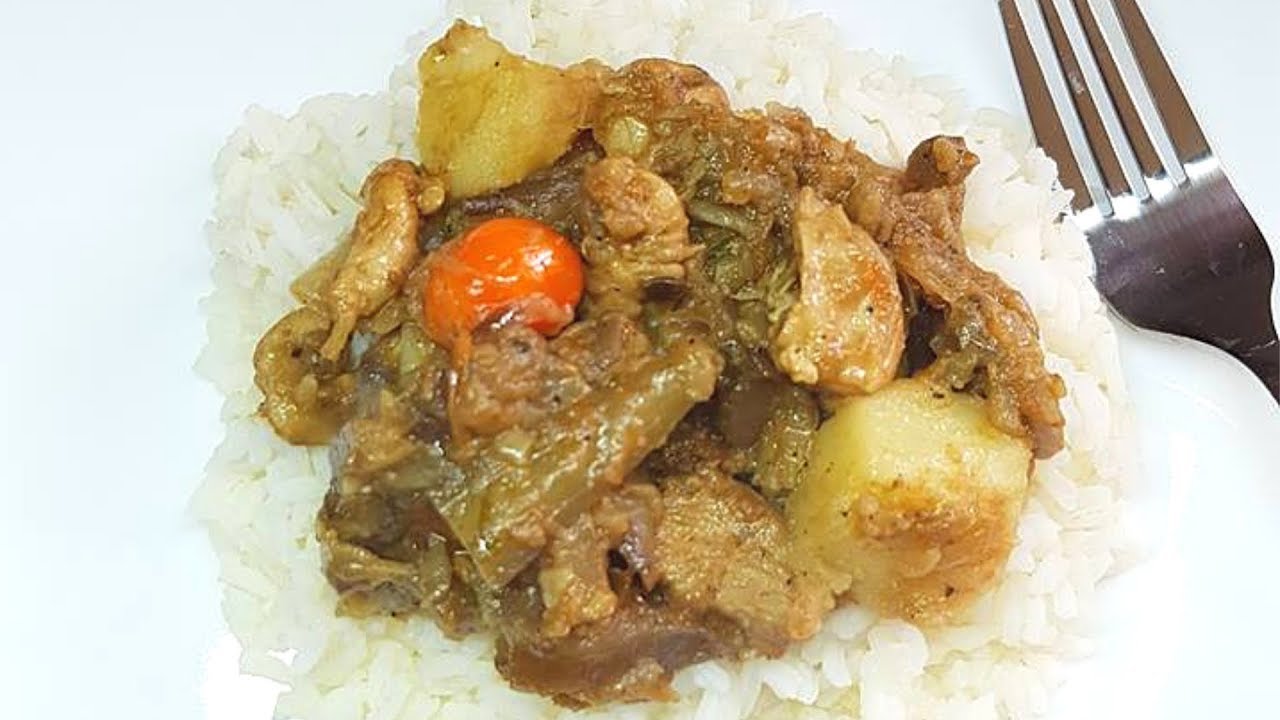 Fried Baigan ( Eggplant ) with Chicken and Potatoes, step by step Recipe Video.