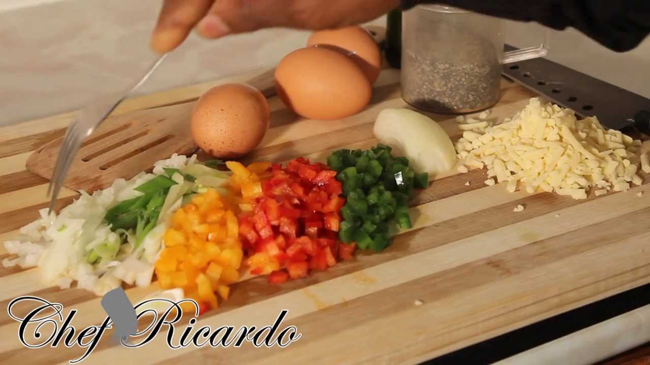 How To Make Jamaica Vegetable & Cheese Omelette | Recipes By Chef Ricardo