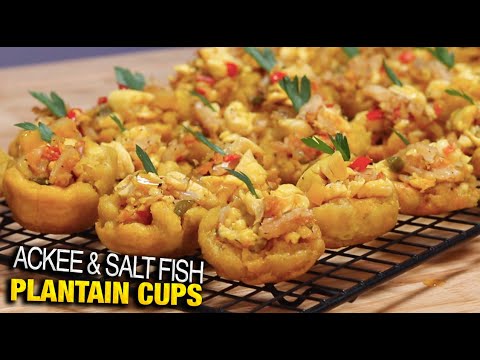 PARTY & CATERING IDEAS | Jamaican Ackee & Salt Fish Plantain Cups | Tasty Caribbean Appetizer