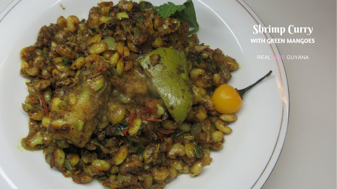 Shrimp Curry with Green Mangoes, step by step  Recipe Video l Real Nice Guyana.