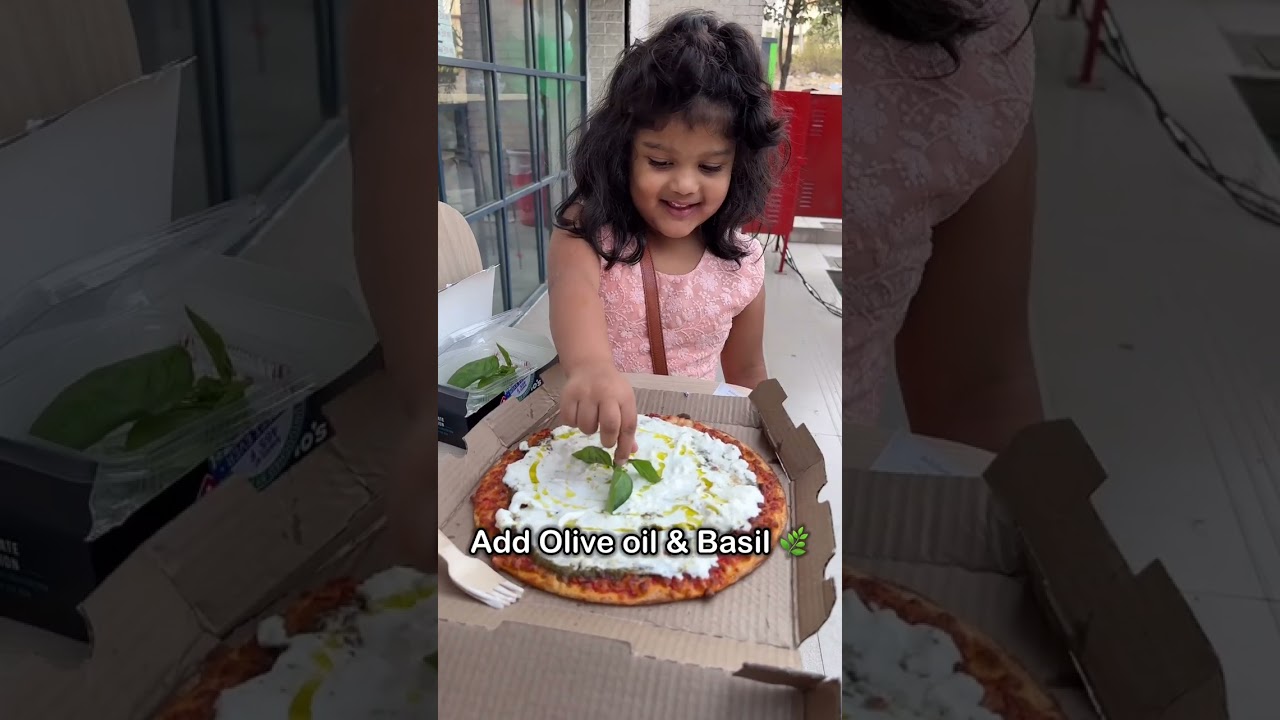 🥰4-year old tries Domino’s NEWLY Launched Burrata Pizza! 😍🍕#shorts #ashortaday #foodshorts