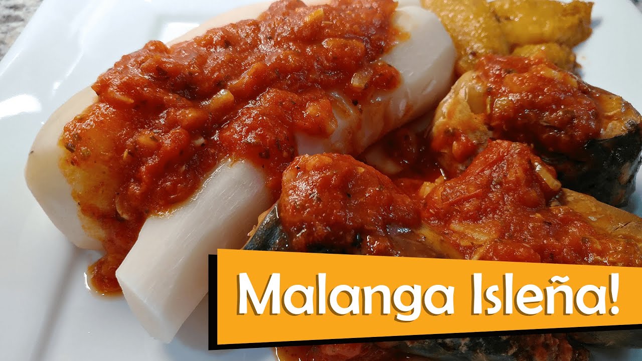 Malanga Recipe with Spanish Tomato Garlic Sauce (AKA) Yautia Isleña, Coco Taro, or Eddo Root