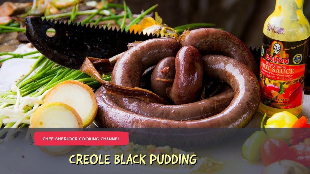 Food from a Caribbean Wake black pudding and BBQ Pork