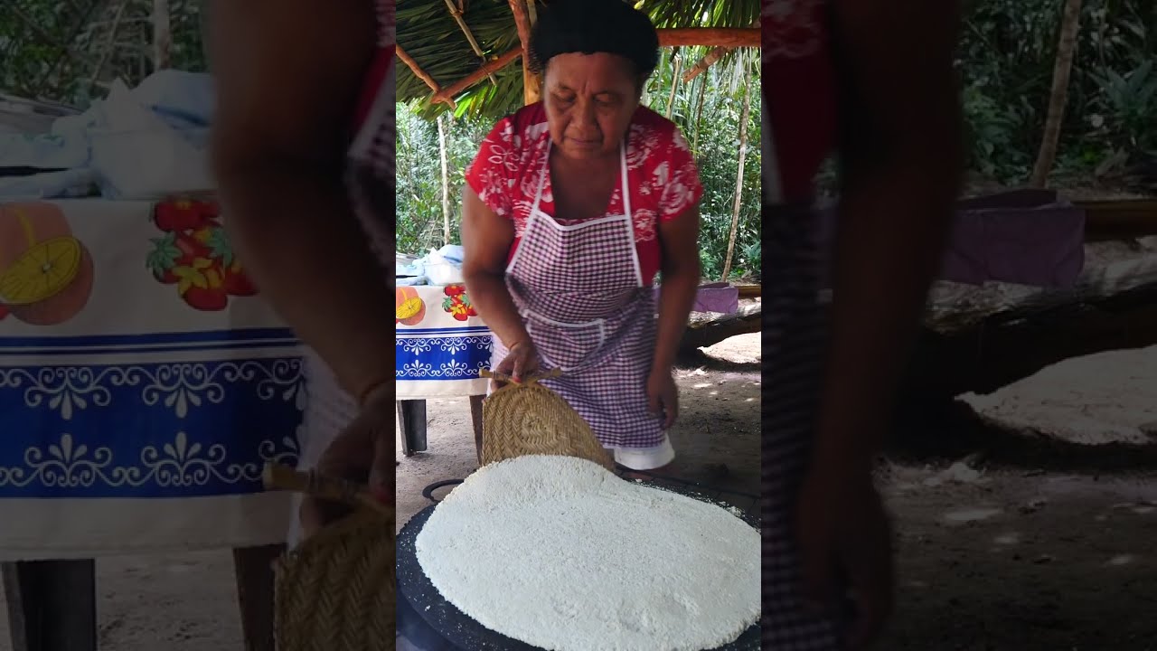 🇬🇾 Making Cassava Bread Guyanese Indigenous Food in Guyana Amazon Rainforest #shorts