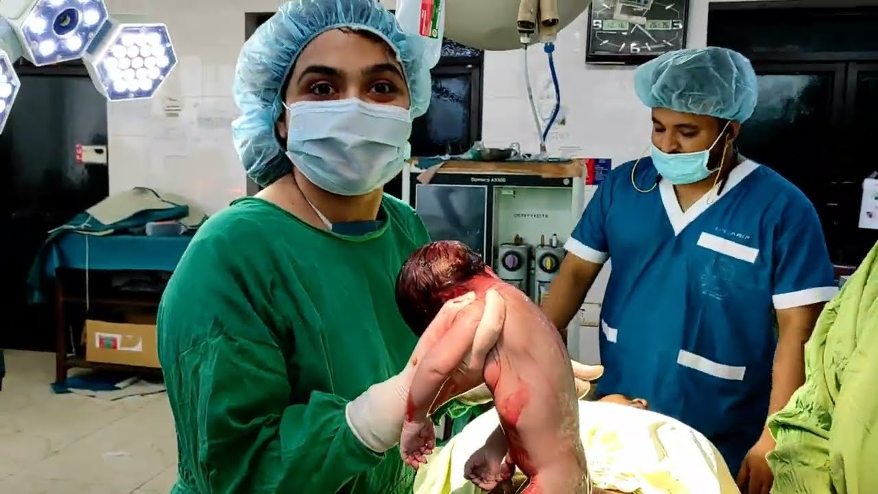 Caesarean Section Surgery(LUCS) steps – C – section – Cesarean delivery in live (Full)