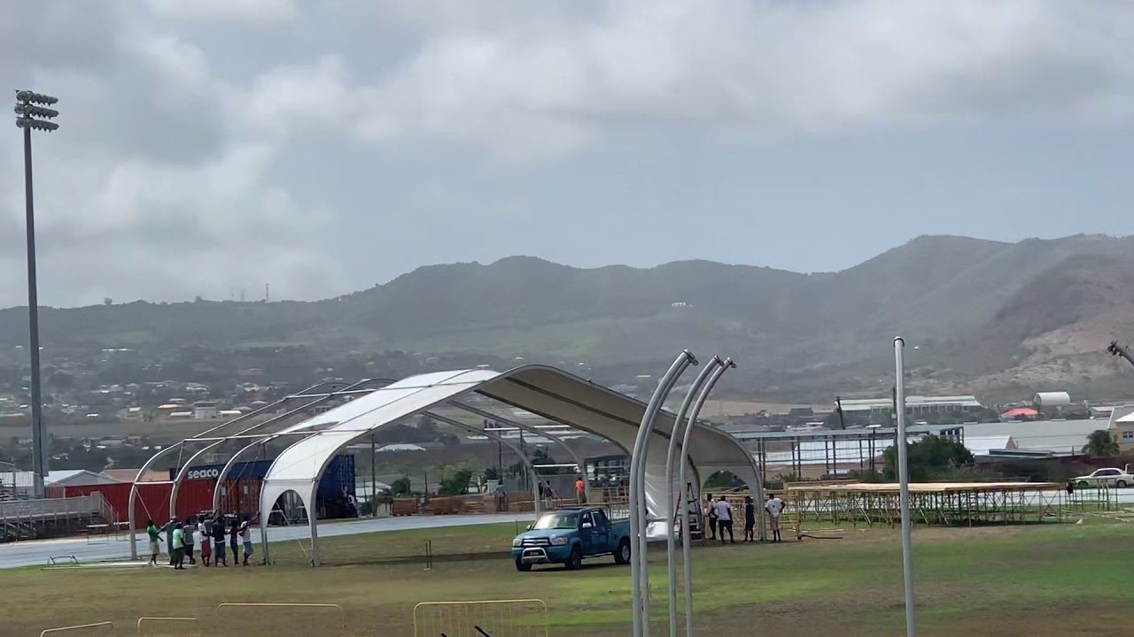 St. Kitts Music Festival preparation at Kim Collins Stadium June 27 to 29 of 2019. Today 18/9/19