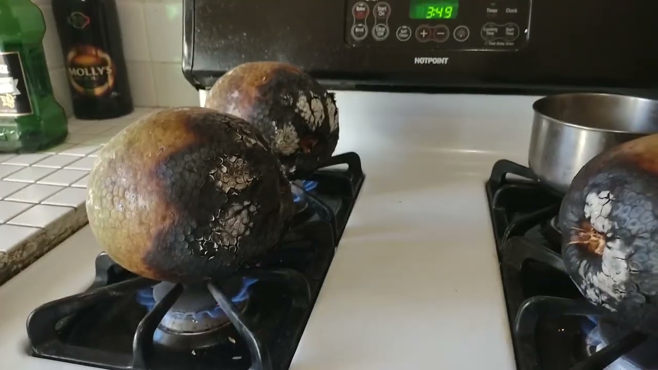 How I roasted my breadfruit when it is cold outside.