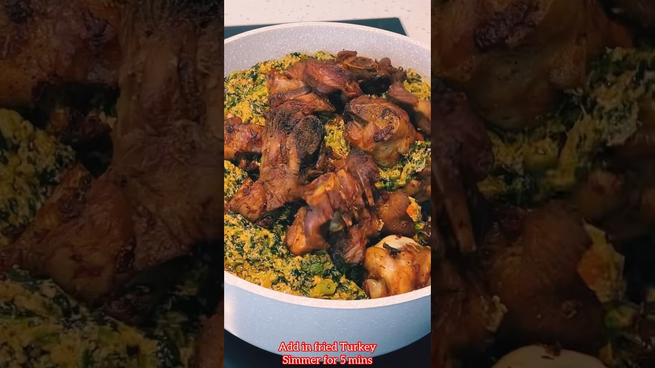 HOW TO MAKE TURKEY SPINACH AGUSI STEW – SIMPLE & EASY #ghanafood #africanfood #giveityourbestshort