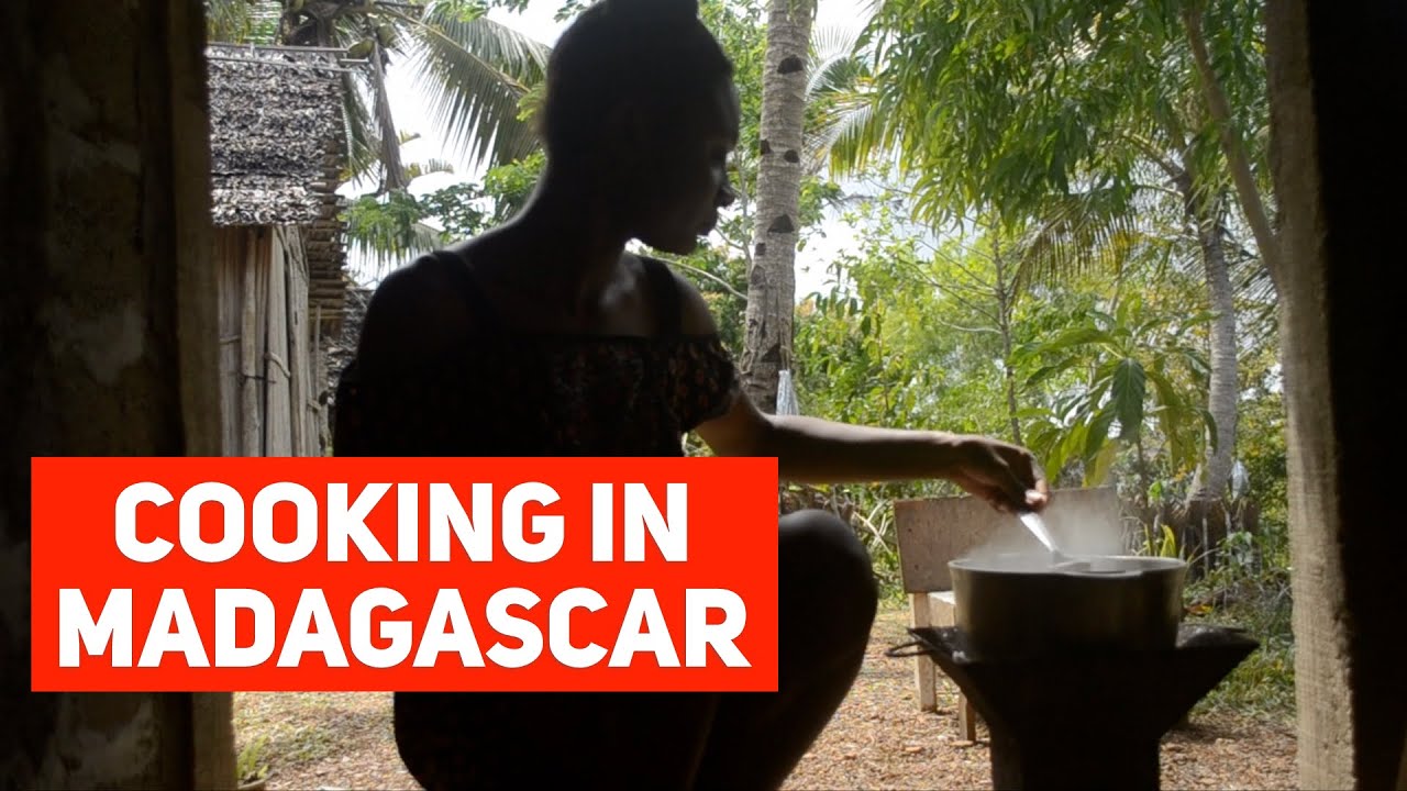 Cooking in Madagascar. A traditional Malagasy dinner.