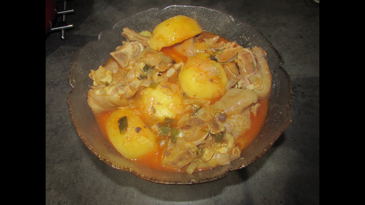 Congolese Food Makoso (Pig Trotters) Na Pomme De Terre (Potato) Recipe