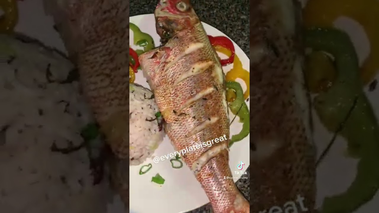 Homemade Red Snapper with Rice and Peas