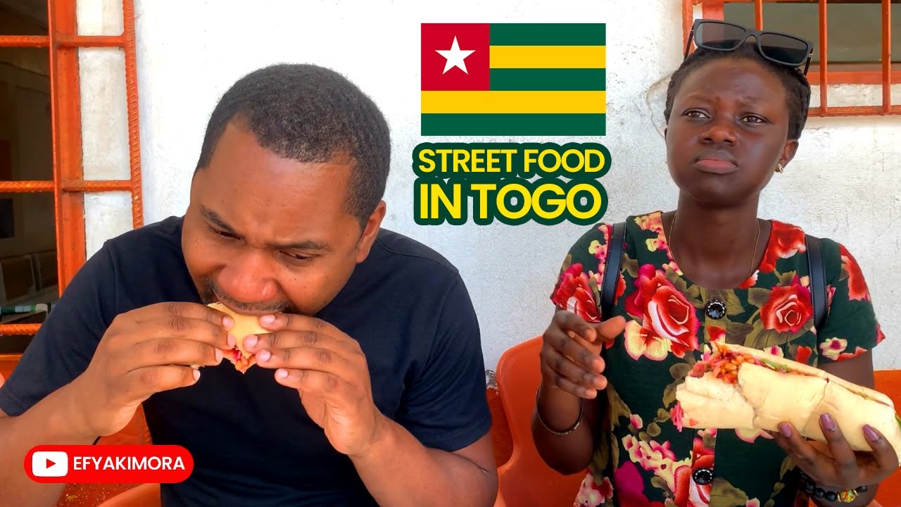 Street Food in Togo – TRYING FUFU AND LOCAL SANDWICH in Lome Togo