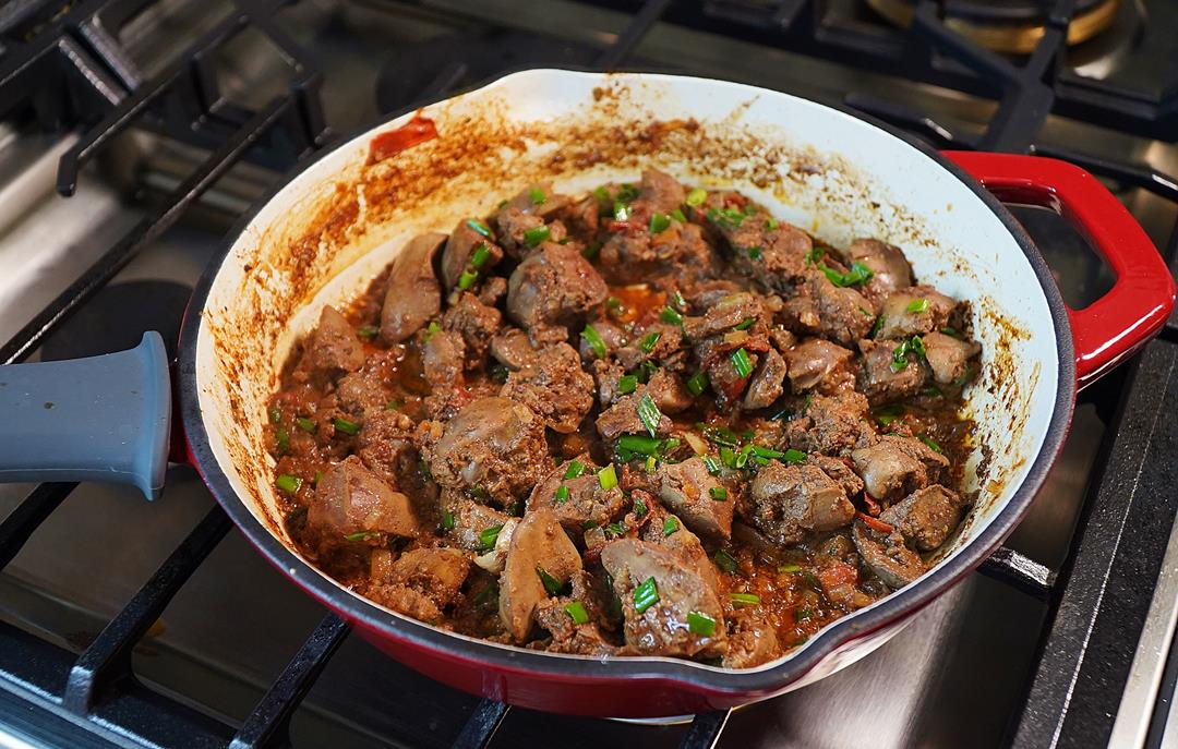 Stewed Chicken Liver.