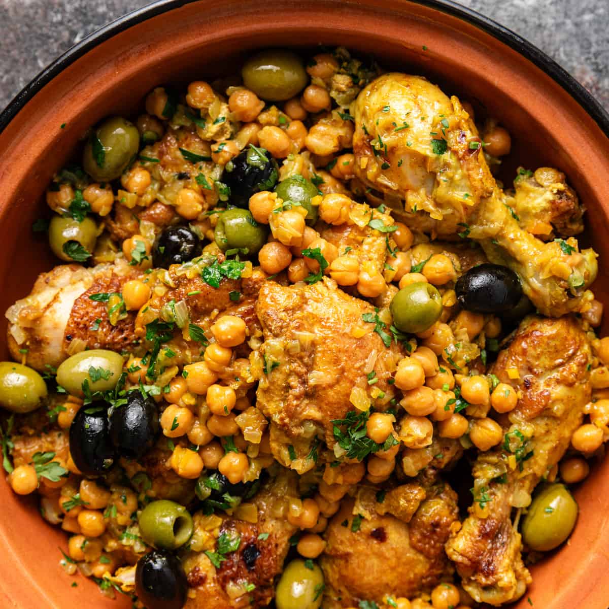 Chicken Tagine with Chickpeas and Olives