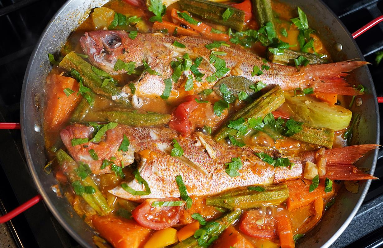 Steamed Red Snapper (fish).