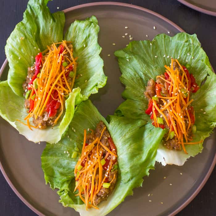 Vegan Lettuce Wraps with Sweet Sriracha