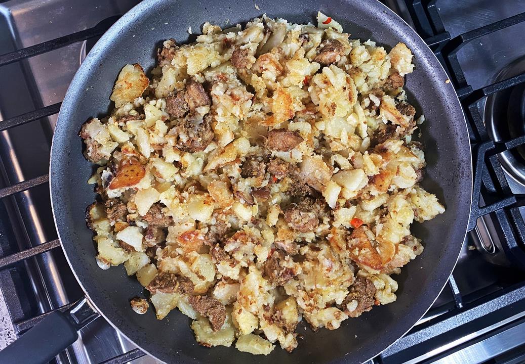 Fry Aloo With Stewed Pork.